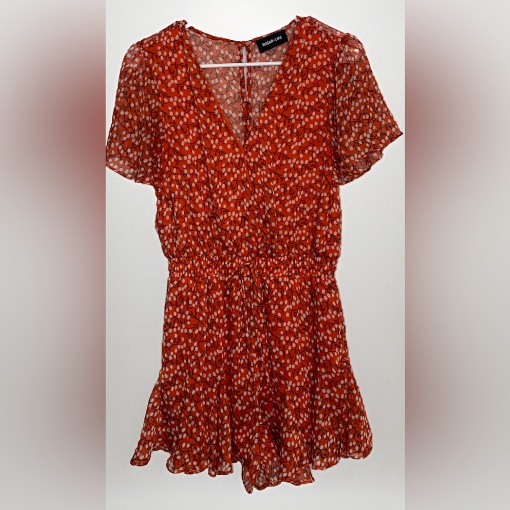 SugarLips Women Size M Floral Romper Boho Western Prairie - Picture 2 of 12